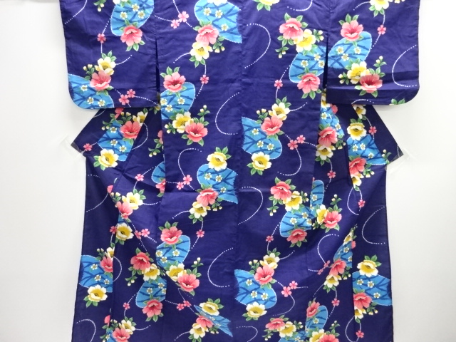 JAPANESE KIMONO / YUKATA / COTTON / FLOWERS